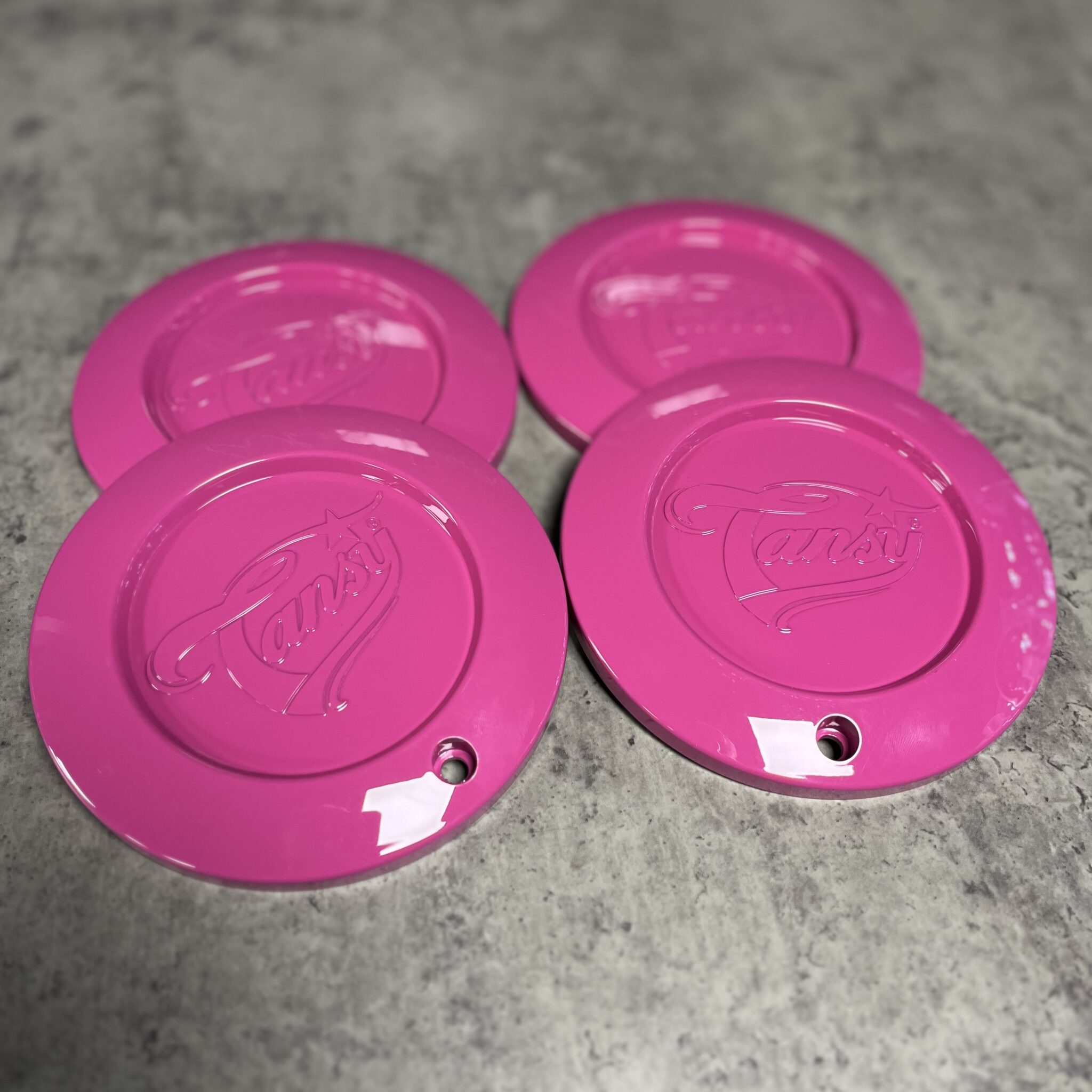 Tansy Centre Caps Pink Wheel Power Devon