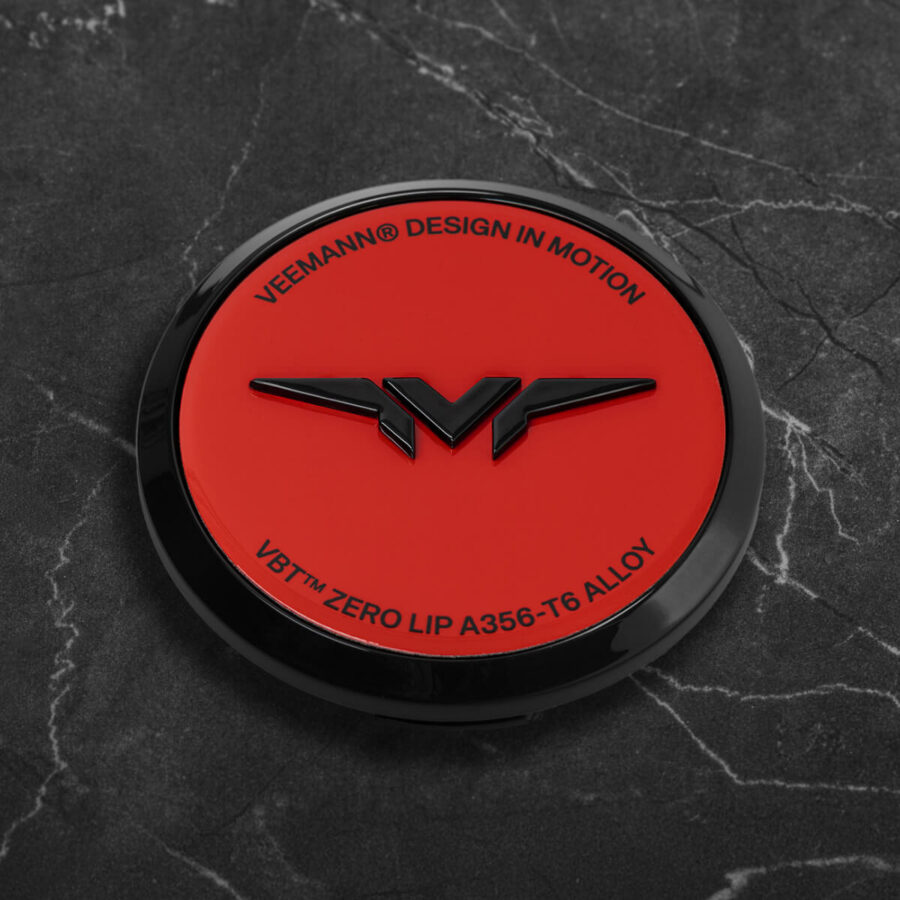 Veemann Premium Centre Cap Upgrade - Gloss Red / Black