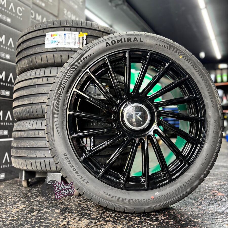 RF8TYRES 1 Riviera RF8 Gloss Black 20" 5x120 Tyre Package - VW Transporter T5 - T6.1