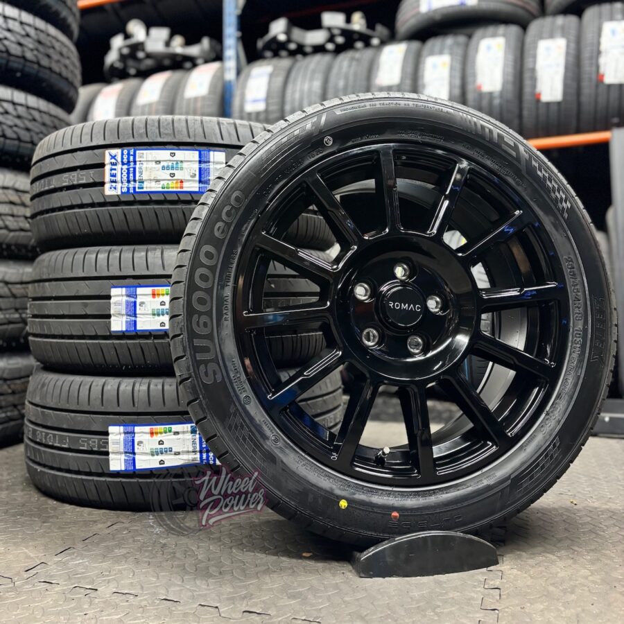 STEALTHPACKAGE 1 Romac Stealth Gloss Black 18" 5x120 Tyre Package - VW Transporter T5 - T6.1