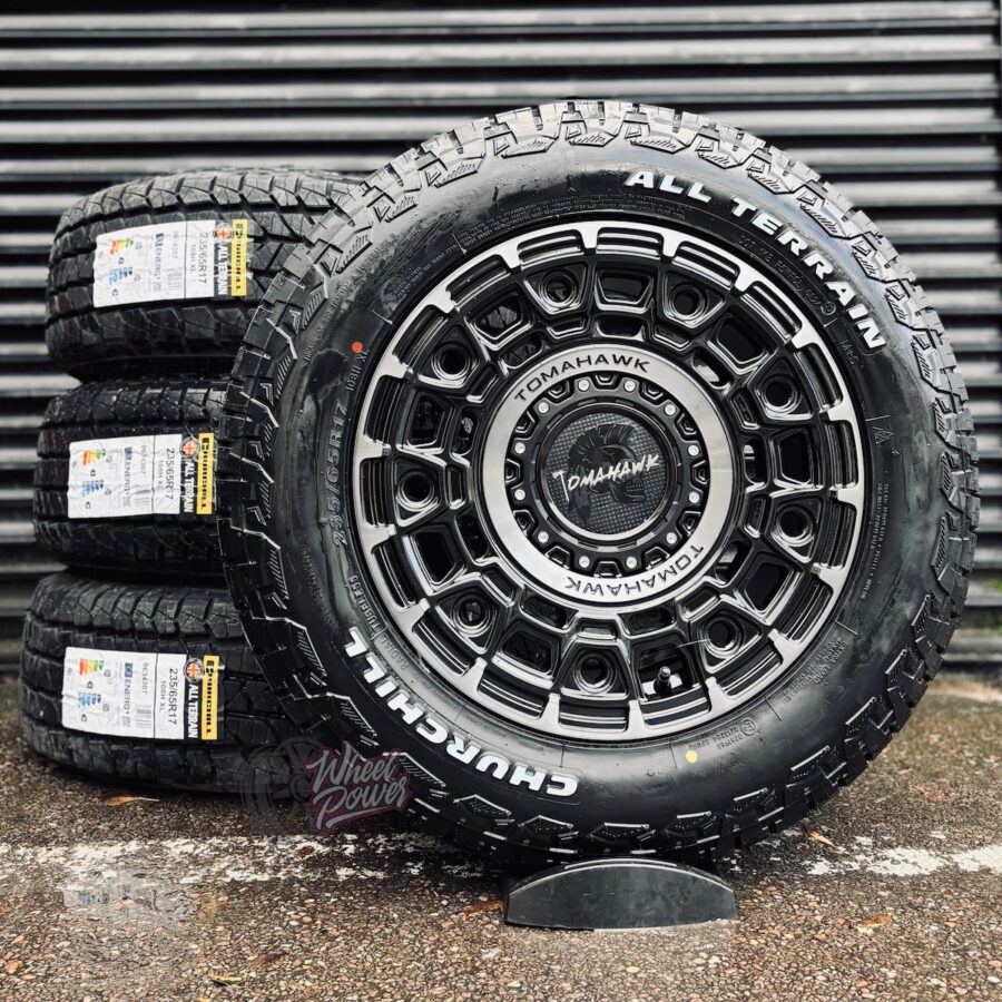 YakamaBLKPOLAT Tomahawk Yakama Gloss Black 17" 5x120 Tyre Package - VW Transporter T5 - T6.1