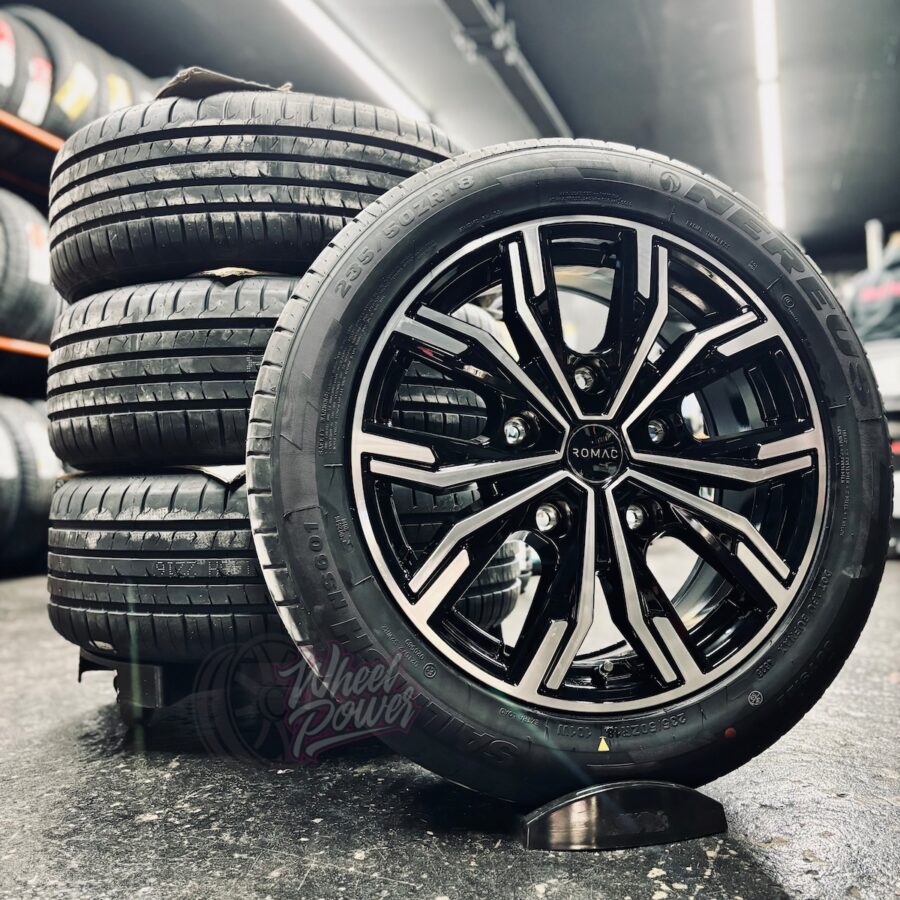 TorqueTransit 1 Romac Torque Black Polished 18" 5x160 Tyre Package - Ford Transit Custom 2013-2023