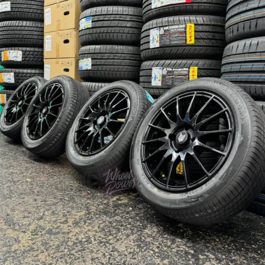 FX004TYRES FOX FX004 Black 16" 4x108 ET20 Tyre Package - Peugeot/Citroen