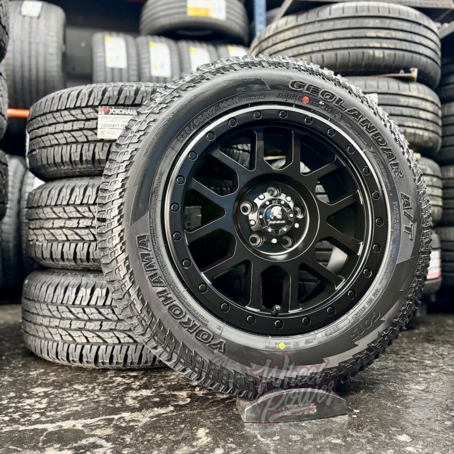 Tomahawk Kato Matt Black 17" 5x120 Yokohama A/T Tyre Package - VW Transporter T5 - T6.1